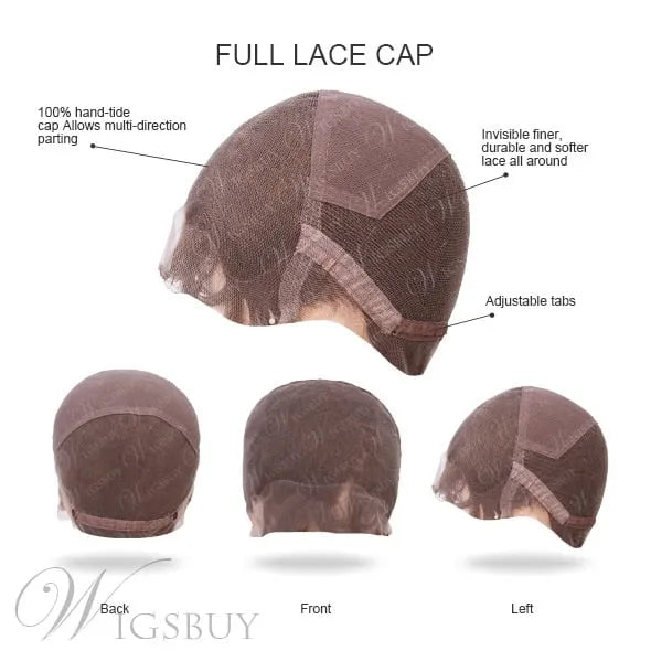 Long Loose Wavy Layered Cut Human Hair Full Lace Wigs