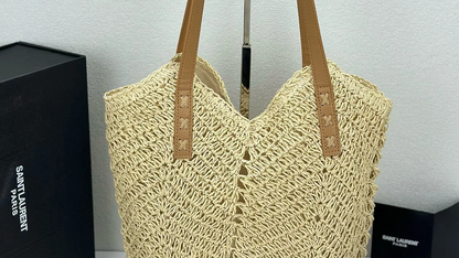 SAINT LAURENT YSL Raffia tote Bag