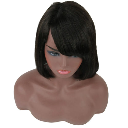 Taraji Henson Short Straight Bob Hair Style Human Hair Capless Wigs 10 Inches